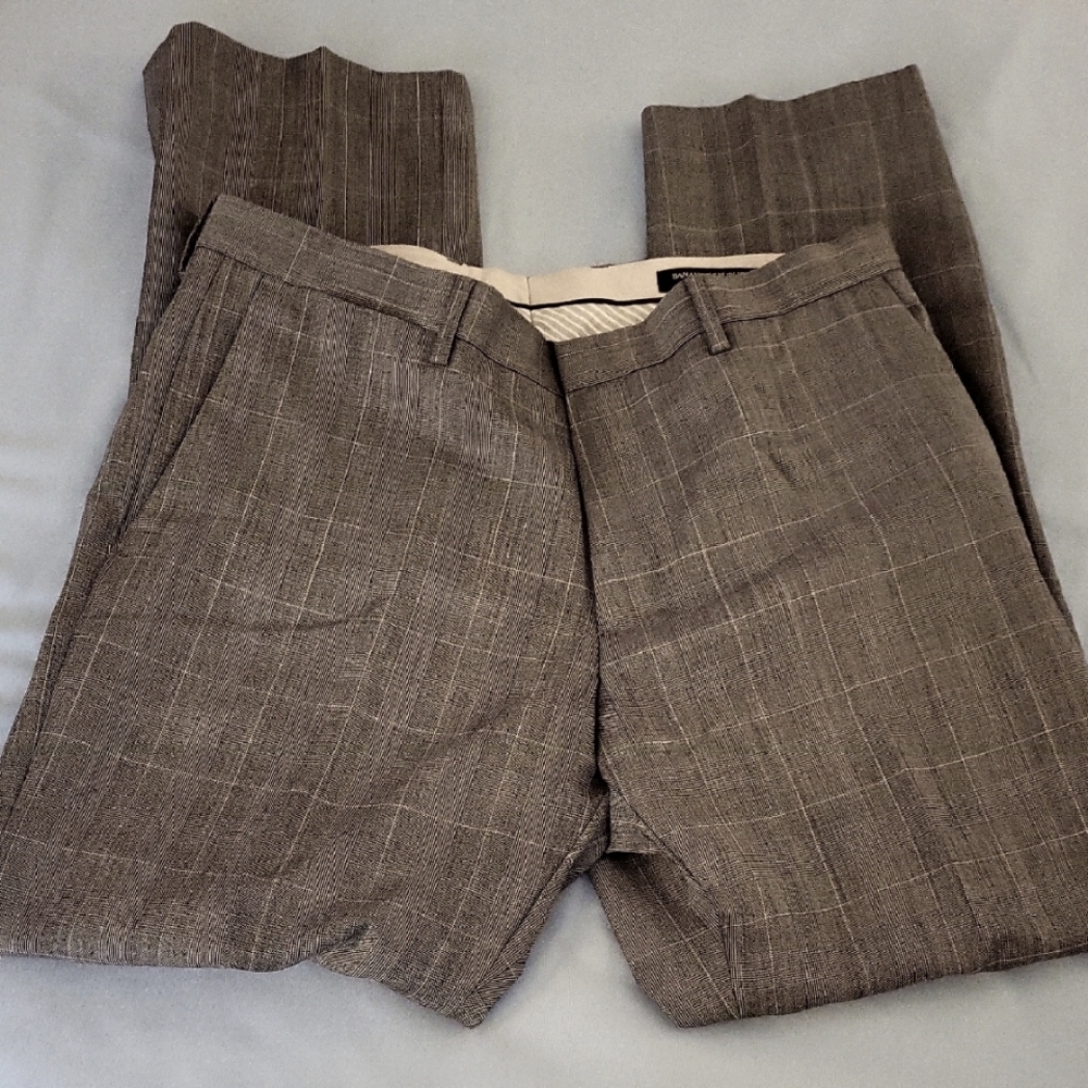 Men's Banana Republic Gray Plaid Pants